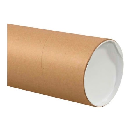 The Packaging Wholesalers Jumbo Mailing Tubes With Caps, 6in Dia. x 48inL, 0.125in Thick, Kraft, 10/Pack B545984
